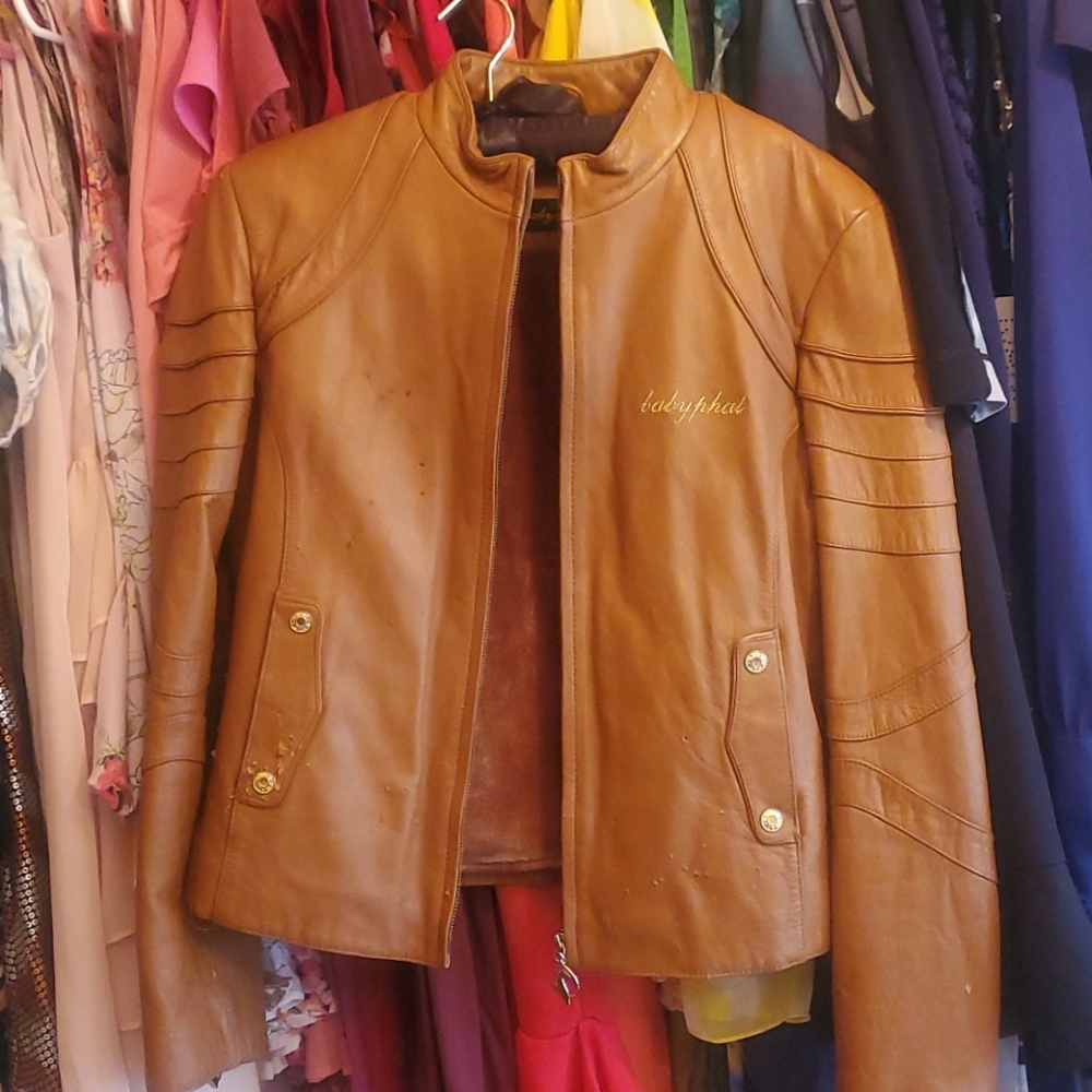 Babyphat leather jacket with removable liner